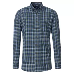 Chemise manche longue en flanelle petits carreaux vert bleu de 2XL à 6XL