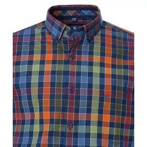 Chemise manche longue carreaux bleu orange vert de 2XL à 6XL-4XL