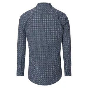 Chemise manche longue petit motif vert bleu de 2XL à 6XL-6XL
