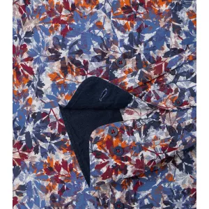 Chemise manche longue motif floral bleu bordeaux de 2XL à 6XL-2XL