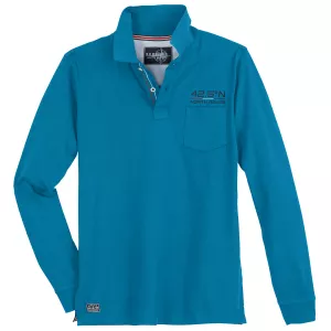 Polo manche longue bleue turquoise de 3XL à 10XL-8XL