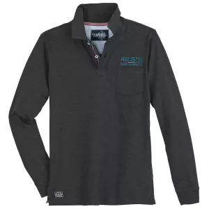 Polo manche longue gris anthracite de 3XL à 10XL-10XL