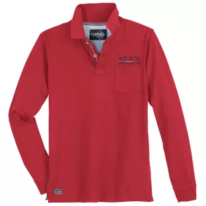 Polo manche longue rouge hibiscus