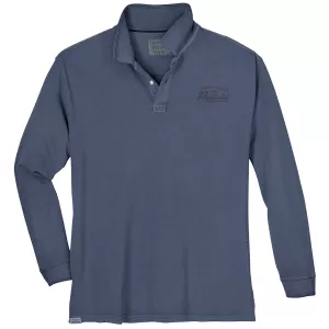 Polo manche longue bleu denim de 3XL à 8XL