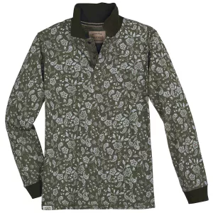 Polo manche longue kaki Motif paisley de 3XL à 10XL