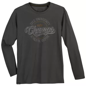 T-shirt manche longue noir délavé de 3XL à 8XL