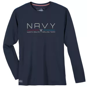 T-shirt maritime manche longue bleu marine-8XL