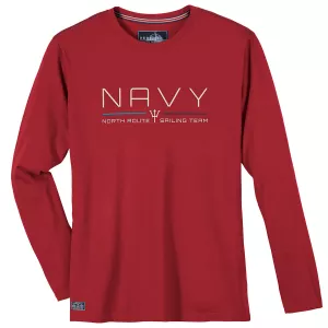 T-shirt maritime manche longue rouge hibiscus