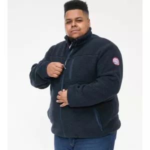 Veste sherpa polaire bleu marine de 3XL à 8XL-4XL