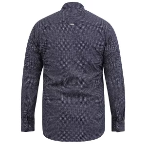 Chemise marine petit motif imprimé manche longue de 2XL à 8XL-6XL