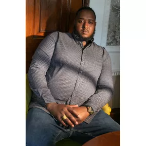 Chemise marine petit motif imprimé manche longue de 2XL à 8XL-6XL
