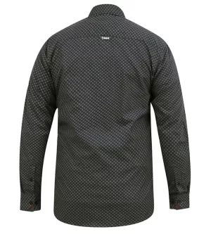 Chemise Grise petit motif manche longue de 2XL à 6XL-6XL