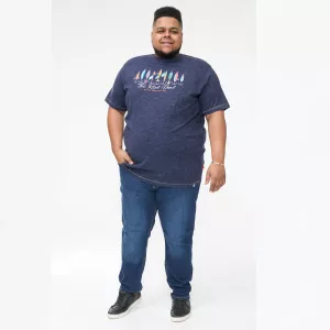 T-shirt Mélange de bleu marine manche courte 3XL à 8XL - CROPWELL-9XL