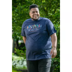 T-shirt Mélange de bleu marine manche courte 3XL à 8XL - CROPWELL-4XL