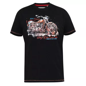 T-shirt noir délavé manche courte 3XL à 8XL - LORNE 