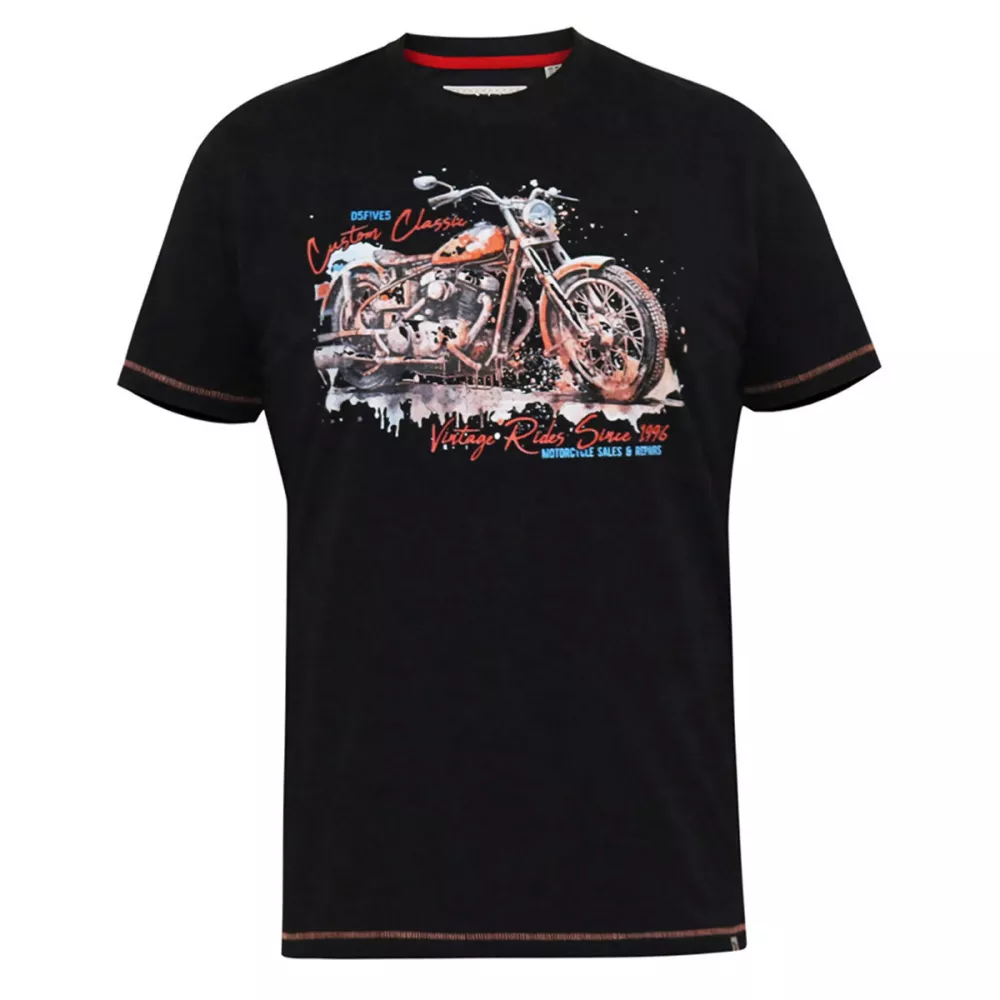 T-shirt noir délavé manche courte 3XL à 8XL - LORNE -3XL