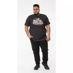 T-shirt noir délavé manche courte 3XL à 8XL - LORNE -7XL