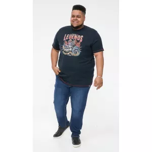 T-shirt bleu marine manche courte 3XL à 6XL - Jagger-4XL