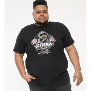 T-shirt noir manche courte 3XL à 6XL - Malcom-3XL