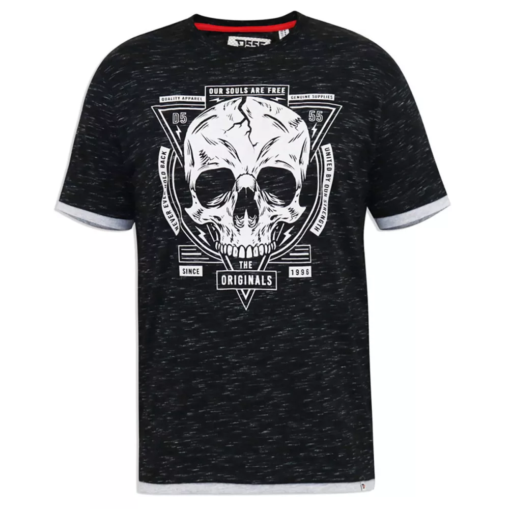 T-shirt Mélange de noir manche courte 3XL à 6XL - Darren-3XL