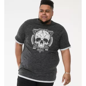 T-shirt Mélange de noir manche courte 3XL à 6XL - Darren-3XL