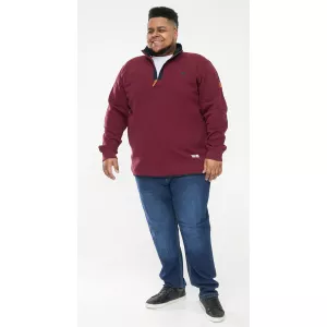 Sweat col zippé bordeaux 3XL à 8XL - Hiraldo-7XL