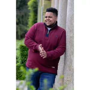 Sweat col zippé bordeaux 3XL à 8XL - Hiraldo-3XL