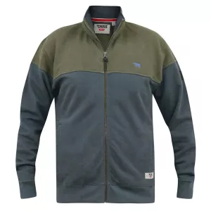 Sweat cardigan kaki et gris bleu 3XL à 6XL - Denham