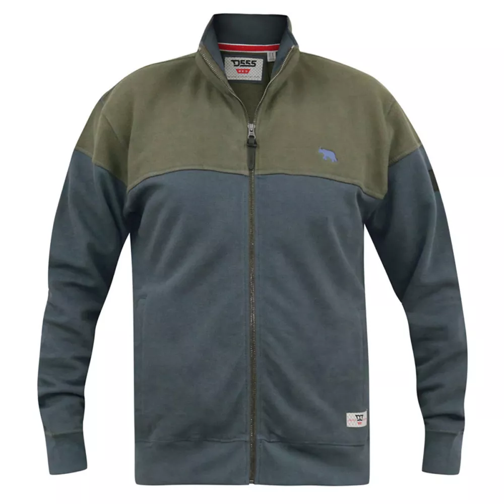 Sweat cardigan kaki et gris bleu 3XL à 6XL - Denham-5XL