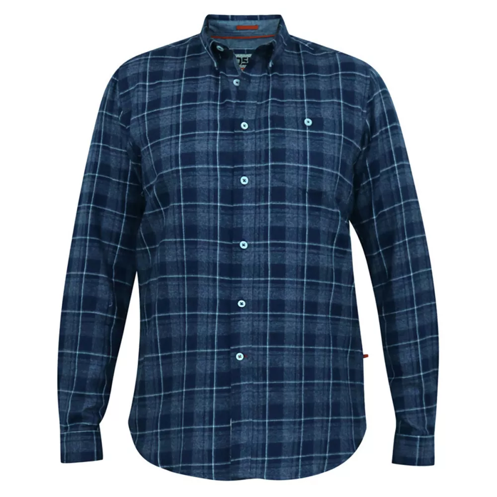 Chemise carreaux bleu marine manche longue de 3XL à 8XL-3XL