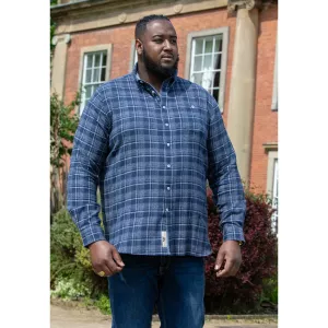 Chemise carreaux bleu marine manche longue de 3XL à 8XL-4XL