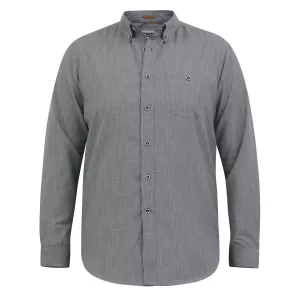 Chemise gris clair effet slub manche longue de 2XL à 6XL