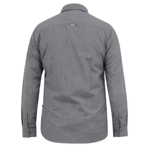Chemise gris clair effet slub manche longue de 2XL à 6XL-5XL