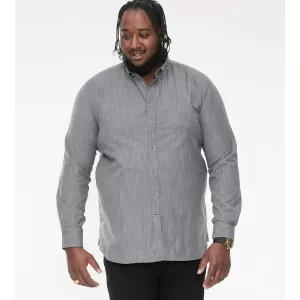 Chemise gris clair effet slub manche longue de 2XL à 6XL-5XL