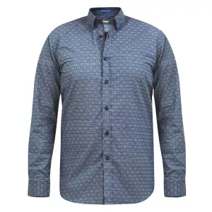 Chemise motif imprimé bleu Foncé manche longue de 2XL à 6XL