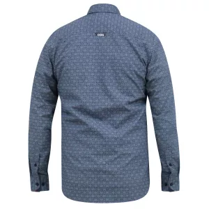Chemise motif imprimé bleu Foncé manche longue de 2XL à 6XL-6XL