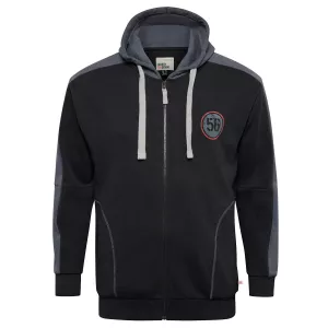 Sweat hoodie zippé noir de 3XL à 8XL