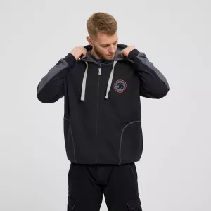Sweat hoodie zippé noir de 3XL à 8XL-7XL
