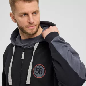 Sweat hoodie zippé noir de 3XL à 8XL-7XL