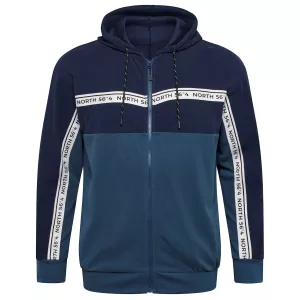 Sweat hoodie zippé marine et bleu de 3XL à 8XL