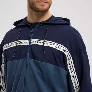 Sweat hoodie zippé marine et bleu de 3XL à 8XL-7XL