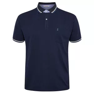 Polo bleu marine manche courte 3XL à 10XL - super stretch