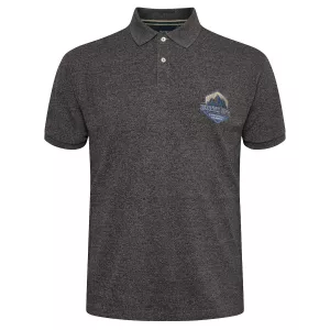 Polo Mélange de gris foncé manche courte 3XL à 8XL avec broderie