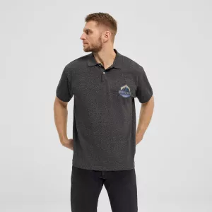 Polo Mélange de gris foncé manche courte 3XL à 8XL avec broderie-3XL