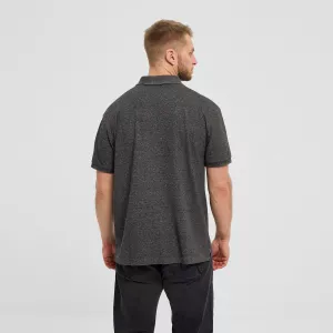 Polo Mélange de gris foncé manche courte 3XL à 8XL avec broderie-3XL