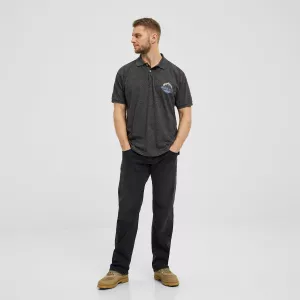 Polo Mélange de gris foncé manche courte 3XL à 8XL avec broderie-3XL