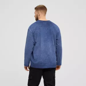 North 56Denim t-shirt granddad manche longue bleu délavé 3XL à 8XL-5XL