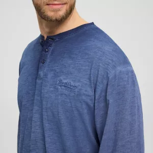 North 56Denim t-shirt granddad manche longue bleu délavé 3XL à 8XL-3XL
