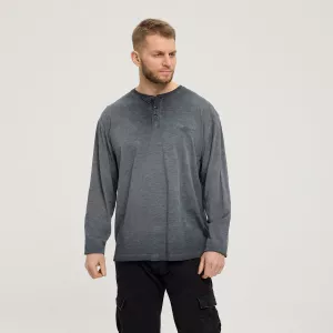 North 56Denim t-shirt granddad manche longue noir délavé 3XL à 8XL-3XL