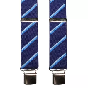 Bretelle Bleu marine bleu lignée à pinces--